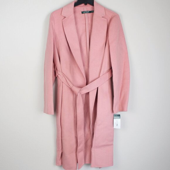 NWT LAUREN RALPH LAUREN Double Face Wool Blend Wrap Coat for Work to Events - Picture 2 of 10